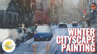 Loose and Lively Winter Cityscape Painting | Watercolor Impressions