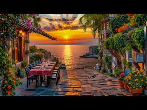 Romantic Coastal Haven | Sunset Dining Along the Tranquil Coastline | Ocean Sounds & Seagulls