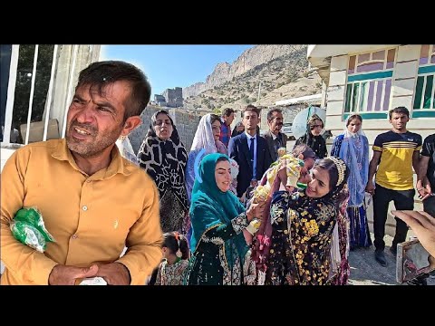 Happy moments of a nomadic wedding beside visiting the sick father