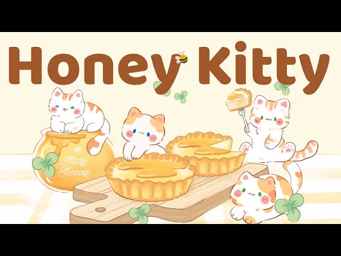 Honey Kitty Lofi 🍯🐝1 Hour Cafe Song ☕Stream cafe☀️cute & relaxing music 🔆 Make Your Day Better