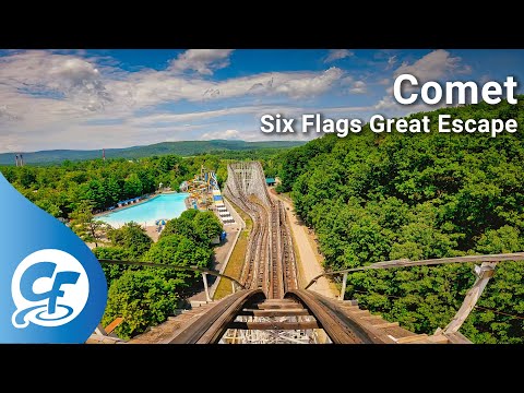 Comet front seat on-ride 5K POV @60fps Six Flags Great Escape