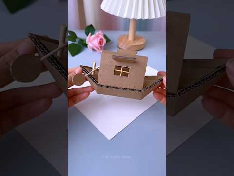 How to make bot with cardboard nav kaise banate hain bot making ideas nav making diy #shorts #craft