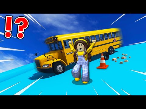 Sliding a School Bus & Houses in Roblox