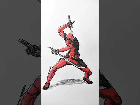 Drawing Deadpool from Stickman #deadpool #deadpoolart #drawing #animestyle