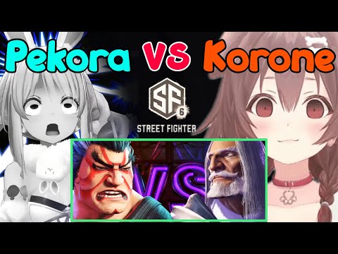 Korone Beats the Ever-Loving Hell Out of Pekora in Street Fighter 6 [Hololive]