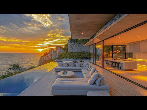 Jazz Melodies In A Seaside Villa | Smooth Jazz And Ocean Waves For Emotional Healing And Energy