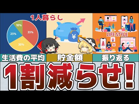 【ゆっくり解説】収入が上がらないなら支出を1割減らせばお金は貯まる【貯金 節約】