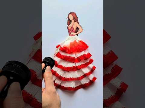 Rate this DiY Paper Towl Dress 1 to 10❤️#art #artist #fashion #design #style #drawing #painting #diy