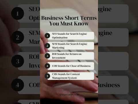 Short Business Terms You must Know | #roi #cms