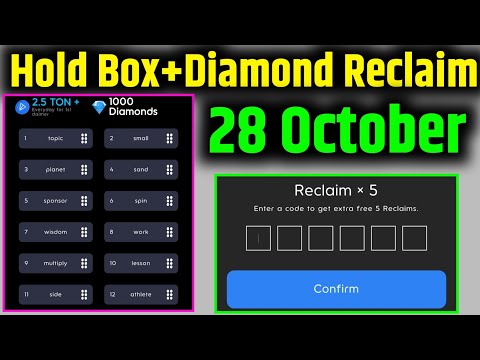 28 October Holdcoin Hold Box code | Hold Coin Reclaim Code 28 October | Hold Coin Airdrop #holdcoin​