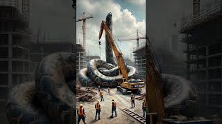 Found a python wrapped tightly around my excavator #youtubeshorts #shorts #animals