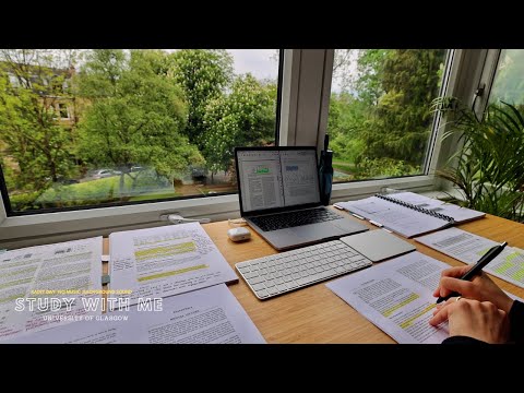 12 HOUR STUDY WITH ME | Background noise, 10 min Break, No music, Study with Merve