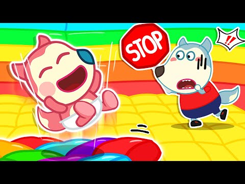 Baby Jumps Too High in the Inflatable Bouncy Castle 🐺 Cartoons for Kids | LYCAN - Arabic