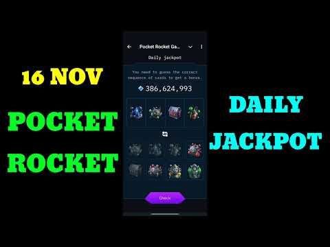 Pocket Rocket Daily Jackpot 16 November | Pocket Rocket Daily Combo 16 November | Pocket Rocket Game