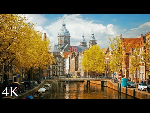 Autumn in Amsterdam 4K - Nature Relaxation Film with Calming Music