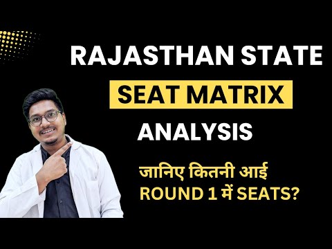 Rajasthan Round 1 seat matrix analysis|| Dr Counsellor Neet