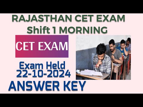 Rajashthan CET Exam Answer key Fully solved Held 22 October 2024 Shift 1 #answerkey2024