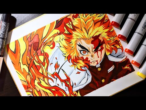 【Kimetsu no Yaiba】Drawing Rengoku Kyojuro│How to draw Rengoku Kyojuro