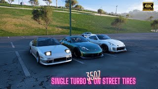 Single Turbo Nissan 350Z likes to KICK OUT | FH5 Convoy Gameplay with wheel players | 4KHD