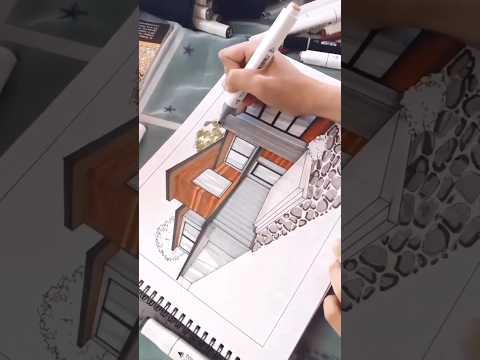 Beautiful ❤️ House Sketch Design #shorts #viral #trending #interiorindori