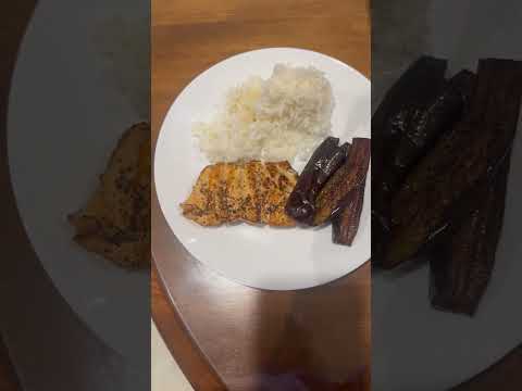 #shortvideo #salmon #rice #eggplant