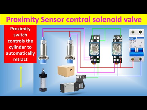 Proximity Switch Controls Cylinder Automatic Retraction | Wiring Diagram |  @Electricalgenius