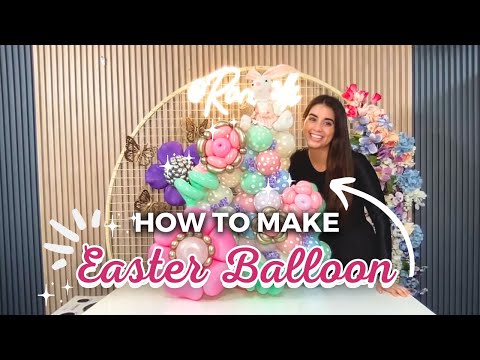 Easter Balloon Decoration. Easy decoration for easter. Easy Balloon Flower.