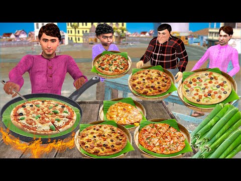 Banana Leaf Pizza Street Food Banana Pizza Hindi Kahaniya Hindi Moral Stories Funny Comedy Video