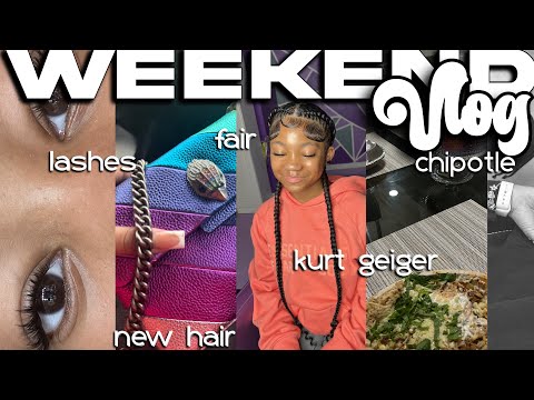 WEEKEND VL☆G || lashes, new hair, chipolte, fair, mall, kurt geiger bag, movie night, etc.