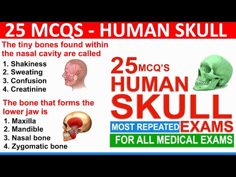 25 mcqs on Human Skull | Human Skull System mcqs | Skull Anatomy MCQ Quiz Questions With Answers