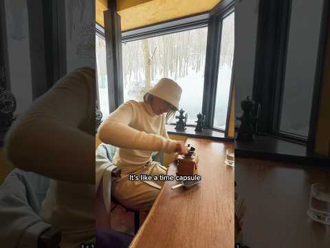 Cafe in a Japanese snowy forest ❄️🌲