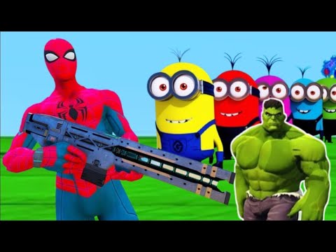 GTA 5 Epic Ragdolls RED SPIDERMAN VS RED MINION VS GREEN MINION (Euphoria Physics & Funny Fails) 15