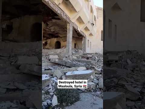 Crazy 😱 amount of destruction at this hotel in Maaloula, Syria SY #shorts #syriawar