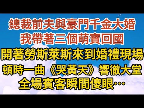 《一胎三寶》第02集：總裁前夫與豪門千金大婚，我帶著三個萌寶回國，開著勞斯萊斯來到婚禮現場，頓時一曲《哭黃天》響徹大堂，全場賓客瞬間傻眼……#恋爱 #婚姻 #爱情 #故事#小说#霸总