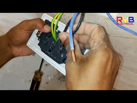 power socket installation and power  socket outlet connection