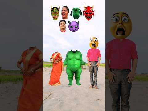 Red sarees bhabhi & dancing fatty dog correct head matching game - funny shorts vfx video 😀😀