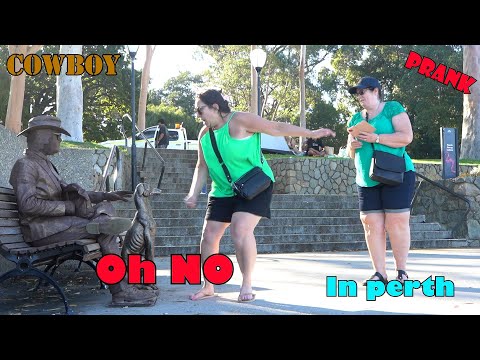 First video in 2024 from Perth city  funny reactions. hope enjoy it. #cowboy_prank