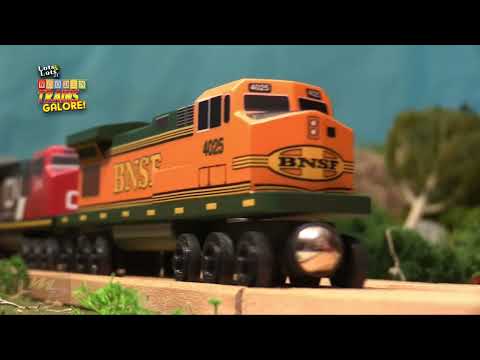 Wood Toy Trains CLOSE UP ACTION | Lots & Lots of Wooden Trains Galore | Big Steam and Diesel trains