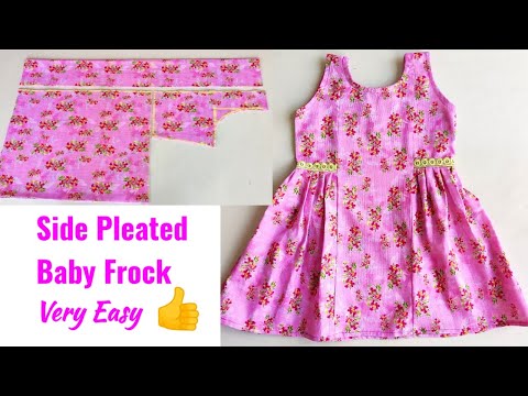 Side pleated Baby Frock Cutting and stitching | Baby Frock Cutting and stitching very Easy tutorial