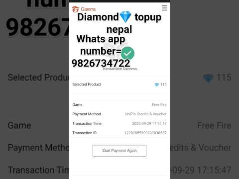 Nepal diamond topup freefire via esewa khalti imepay #freefire #ytshort #shorts #youtubeshorts