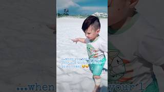 Baby like to walking on the sand #cutebaby #lifeatthebeach #babyvideos  #sillyfunnyvideos