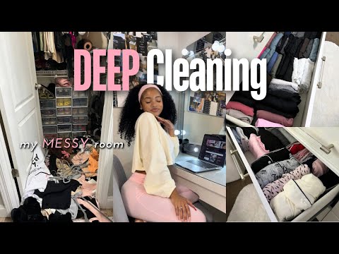 DEEP Clean & Organize My MESSY Room | Getting My Life Together Ep. 1