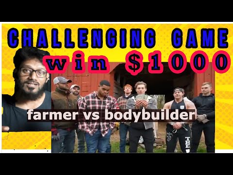 Challenging game ! Win $1000 ,Bodybuilder vs Farmer (who is stronger) ,