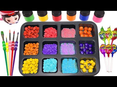 Oddly Satisfying Video l How To Make Rainbow Glitter Eggs FROM Lollipop Candy Fruit Cutting ASMR