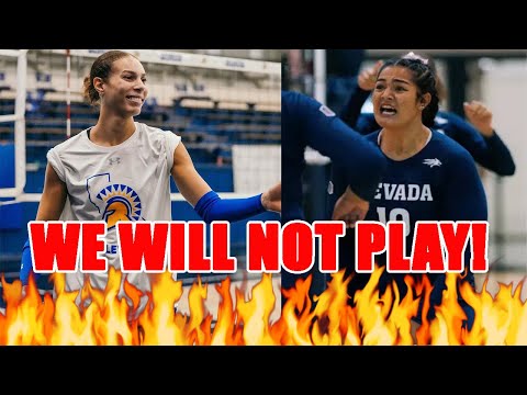 Nevada Volleyball players VOTE and FORFEIT match against SJSU and TRANS player Blaire Fleming!