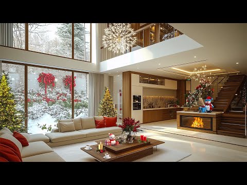 Smooth Christmas Jazz Music ❄️ Warm Living Room with Fireplace & Soothing Jazz for Focus and Relax