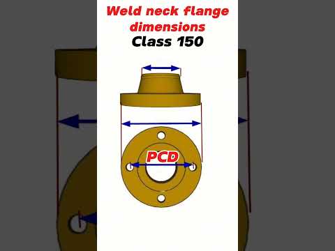 Weld neck flange dimensions 150 class. #shorts