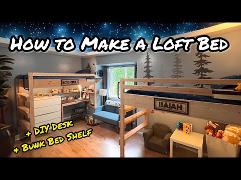 How to Make Loft Beds: Strong & Simple, Plus DIY Desk, & Bunk Bed Shelf