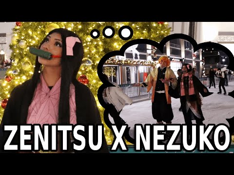 Zenitsu and Nezuko go on a DATE?? ~ (Demon Slayer Ice Skating Funny Moments)