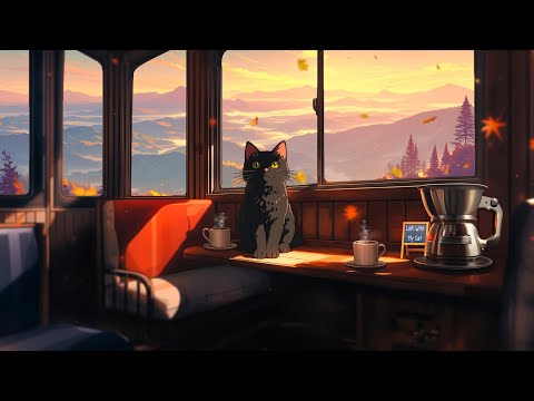 Lofi With My Cat || Autumn Coffee ☕🍂 Lofi Hip Hop - Lofi Music [ Study/ Relax /Heal ]